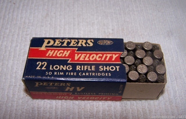 Peters 22 LR Nickel Shot Circa 1947-img-0