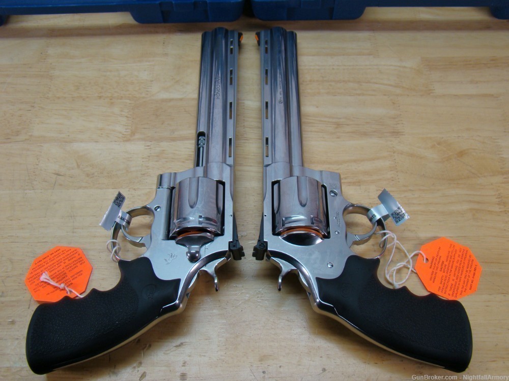 Pair of Colt Anaconda .44mag 8" Revolvers 6rd SS 44 MAG Snake Consecutive #-img-15