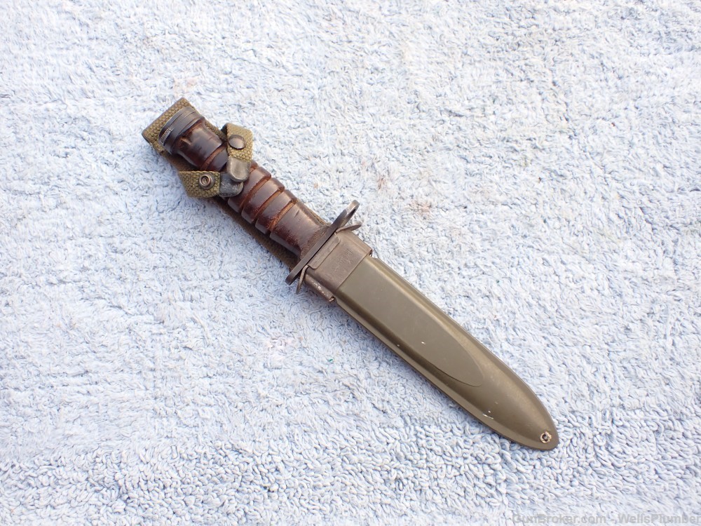 US WWII CASE M1 CARBINE M4 BAYONET WITH ORIGINAL M8A1 SCABBARD-img-4
