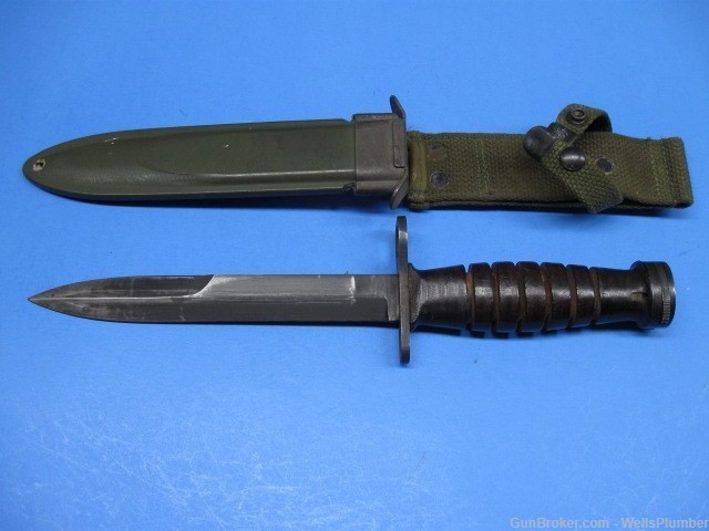 US WWII CASE M1 CARBINE M4 BAYONET WITH ORIGINAL M8A1 SCABBARD-img-0