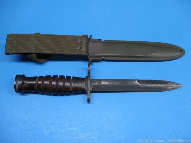 US WWII CASE M1 CARBINE M4 BAYONET WITH ORIGINAL M8A1 SCABBARD-img-1