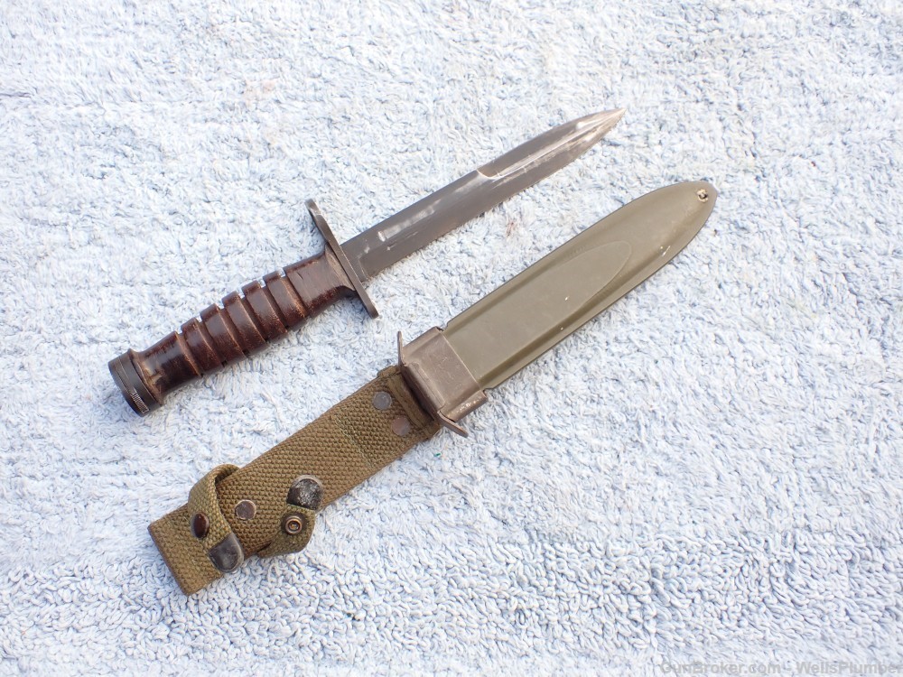 US WWII CASE M1 CARBINE M4 BAYONET WITH ORIGINAL M8A1 SCABBARD-img-3