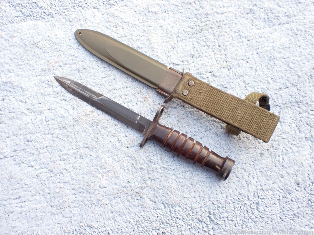 US WWII CASE M1 CARBINE M4 BAYONET WITH ORIGINAL M8A1 SCABBARD-img-5