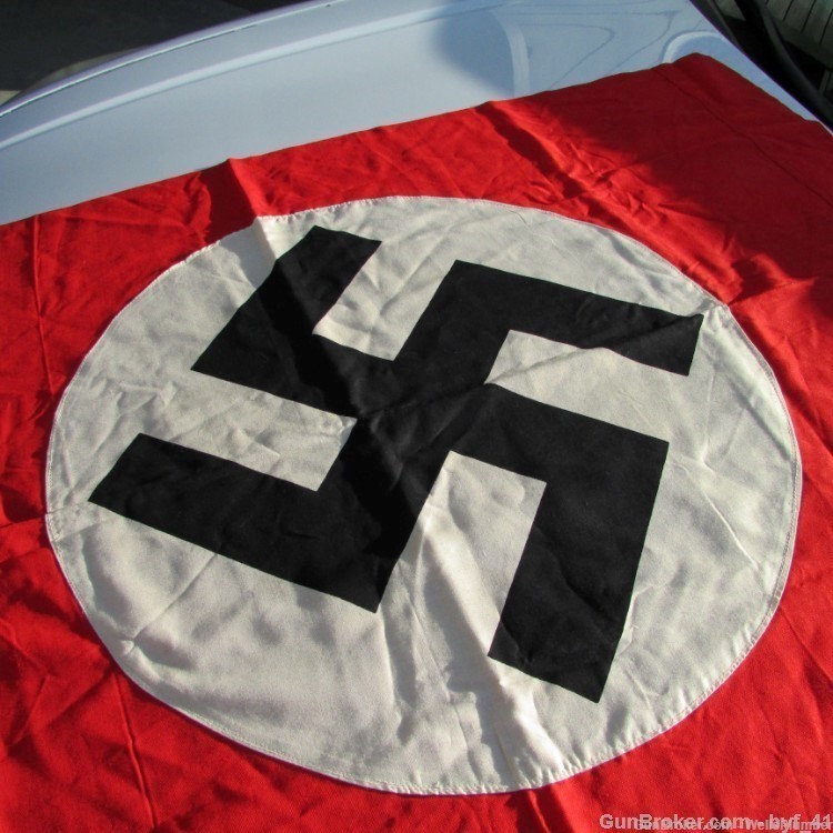 GERMAN WWII DOUBLE SIDED FLAG BANNER PRE-1945 (NICE)-img-4