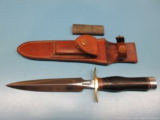 US WWII RANDALL MODEL 2 FIGHTING KNIFE WITH ORIGINAL SCABBARD WW2 RANDALL  -img-0