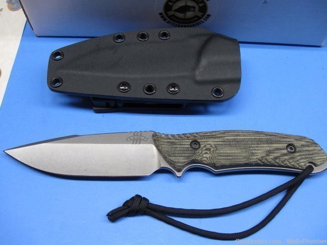 THE ATTLEBORO STRAIGHT KNIFE GRAPHITE BLACK WITH SCABBARD (MINT IN BOX)-img-1