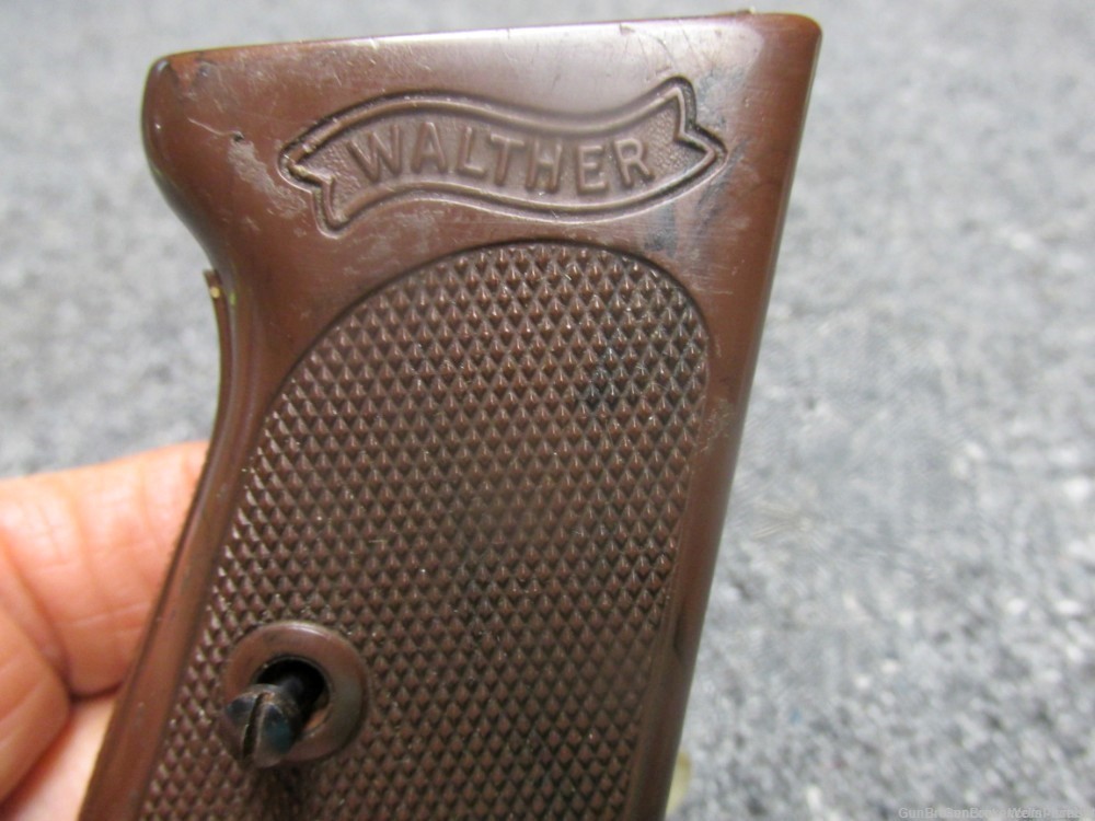 GERMAN WWII WALTHER PPK 22LR FACTORY ORIGINAL GRIPS WITH SCREW (RARE)-img-6
