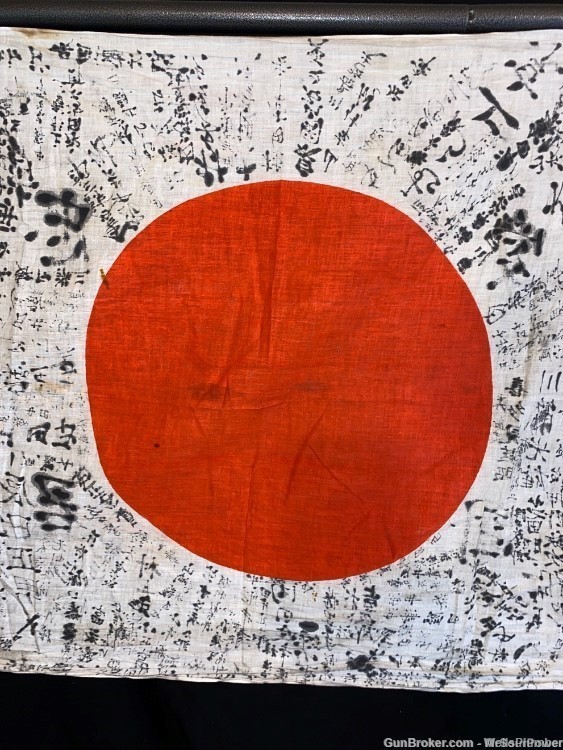 JAPANESE WWII ARMY YOSEGAKI HINOMARU NATIONAL MEATBALL GOOD LUCK FLAG-img-15