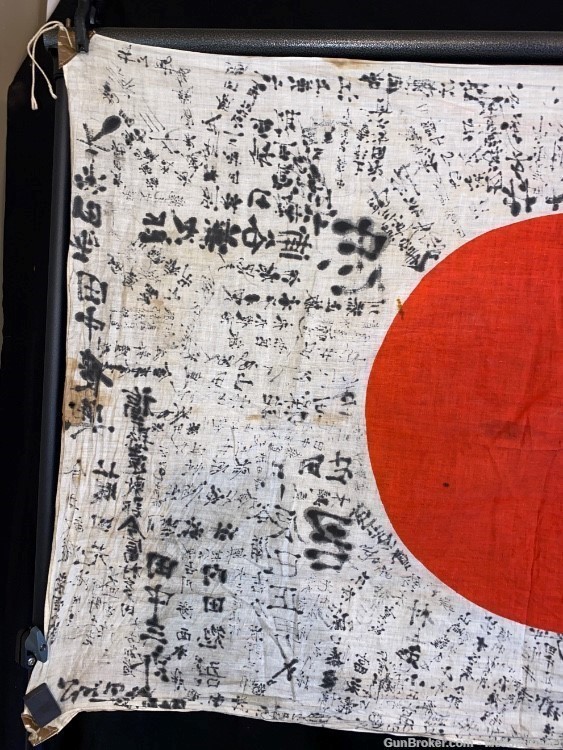 JAPANESE WWII ARMY YOSEGAKI HINOMARU NATIONAL MEATBALL GOOD LUCK FLAG-img-16