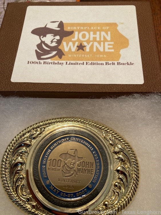 John Wayne Memorabilia S&W Colt Western Belt Buckles 150th Commemorative -img-7