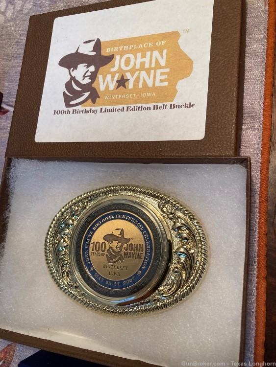 John Wayne Memorabilia S&W Colt Western Belt Buckles 150th Commemorative -img-4
