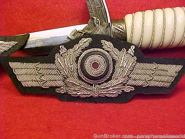 German WWII Rare Orig Luftwaffe Officer Silber Bullion Hat Set Excell. Cond-img-8
