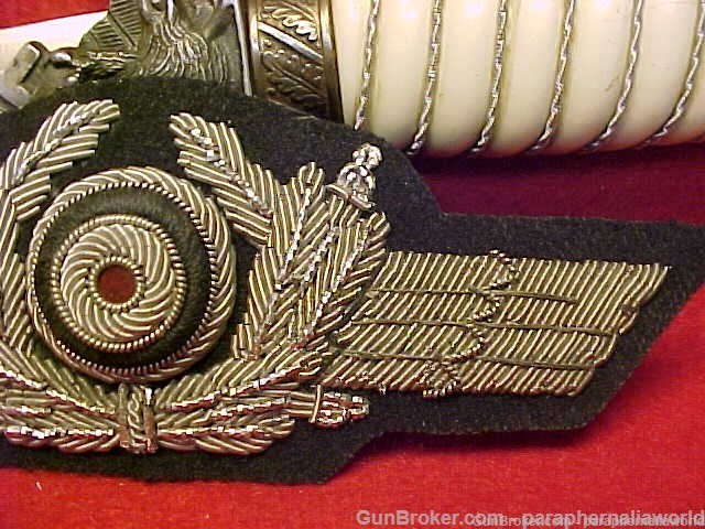 German WWII Rare Orig Luftwaffe Officer Silber Bullion Hat Set Excell. Cond-img-4
