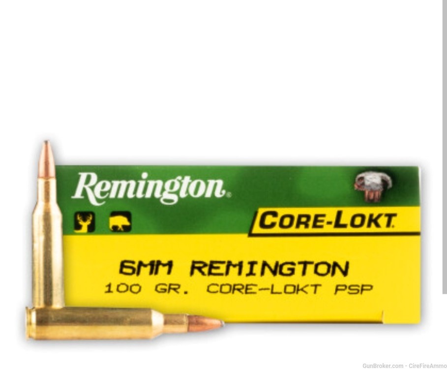 Remington 6mm Rem. 100gr Core-Lokt 20 rounds No cc fees Flat rate shipping -img-1