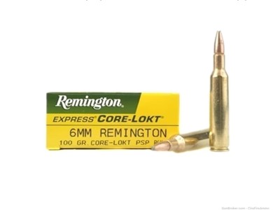 Remington 6mm Rem. 100gr Core-Lokt 20 rounds No cc fees Flat rate shipping 
