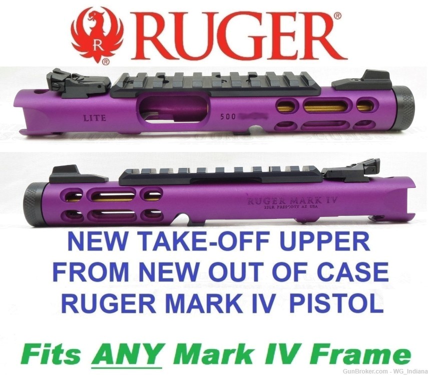 NEW Ruger Mark IV LITE Upper Model 43931 Purple w/Gold Barrel Liner-img-0