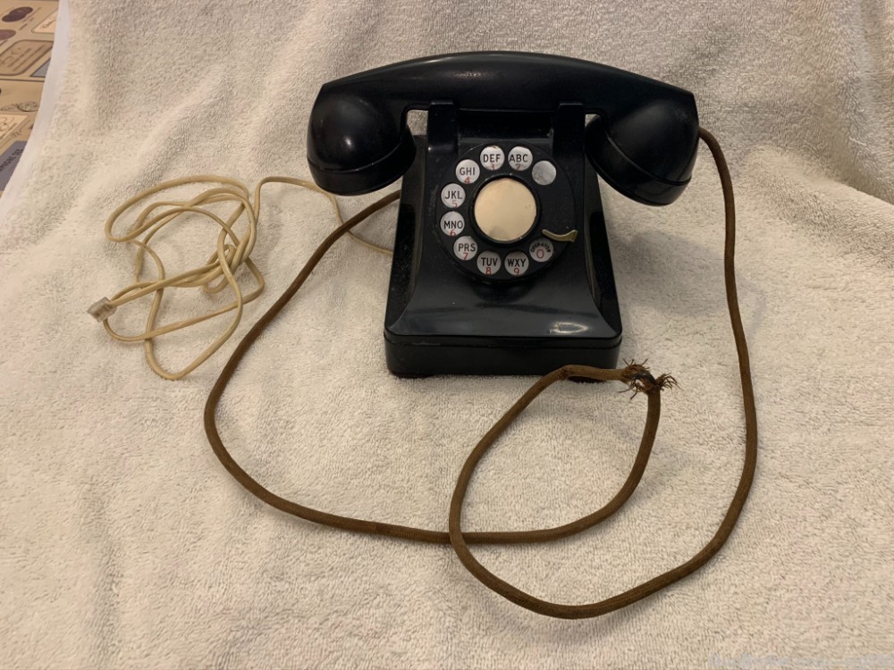 1930s WESTERN ELECTRIC COMPANY ART DECO BAKELITE ROTARY TELEPHONE-img-0