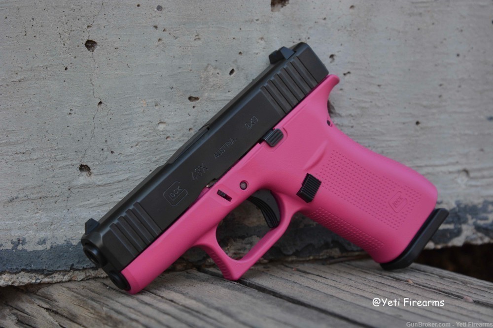 Glock 43X 9mm Factory Black & Raspberry Pink Cerakote No CC Fee-img-0
