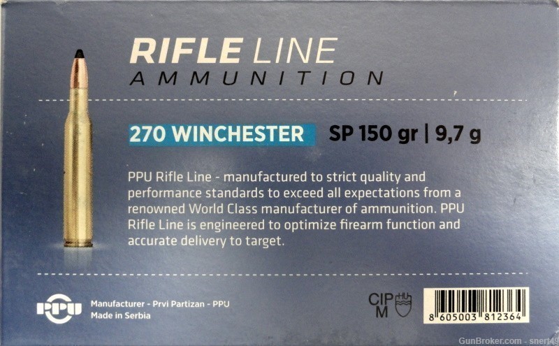 PPU 270 Win 150 gr Soft Point Standard Rifle 20 Rd Box FRESH BATCH PP2702-img-6