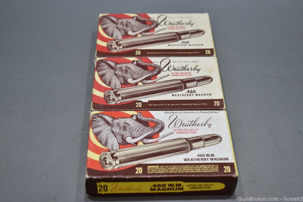 3 Boxes 58 Rds & 2 Fired Brass 460 Weatherby Magnum Wby Mag Elephant 500 G -img-0
