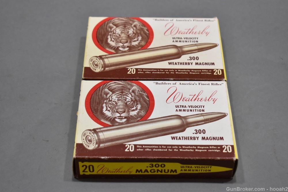 2 Boxes 40 Rds Vintage Tiger 300 Weatherby Magnum Wby Mag 150 & 180 G -img-0