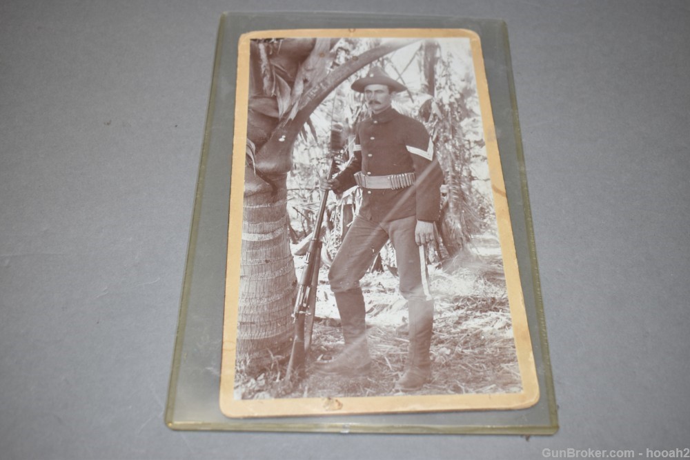 8 Framed Spanish American War Photos Soldiers Krag or Trapdoor Springfield-img-4