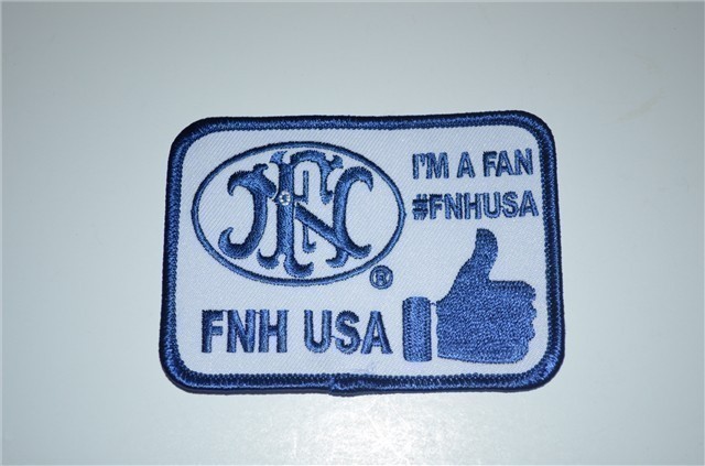 FN LOGO PATCH FNH USA IM A FAN P90 PS90 SCAR 5.7 FS2000 IRON ON BACKING-img-0