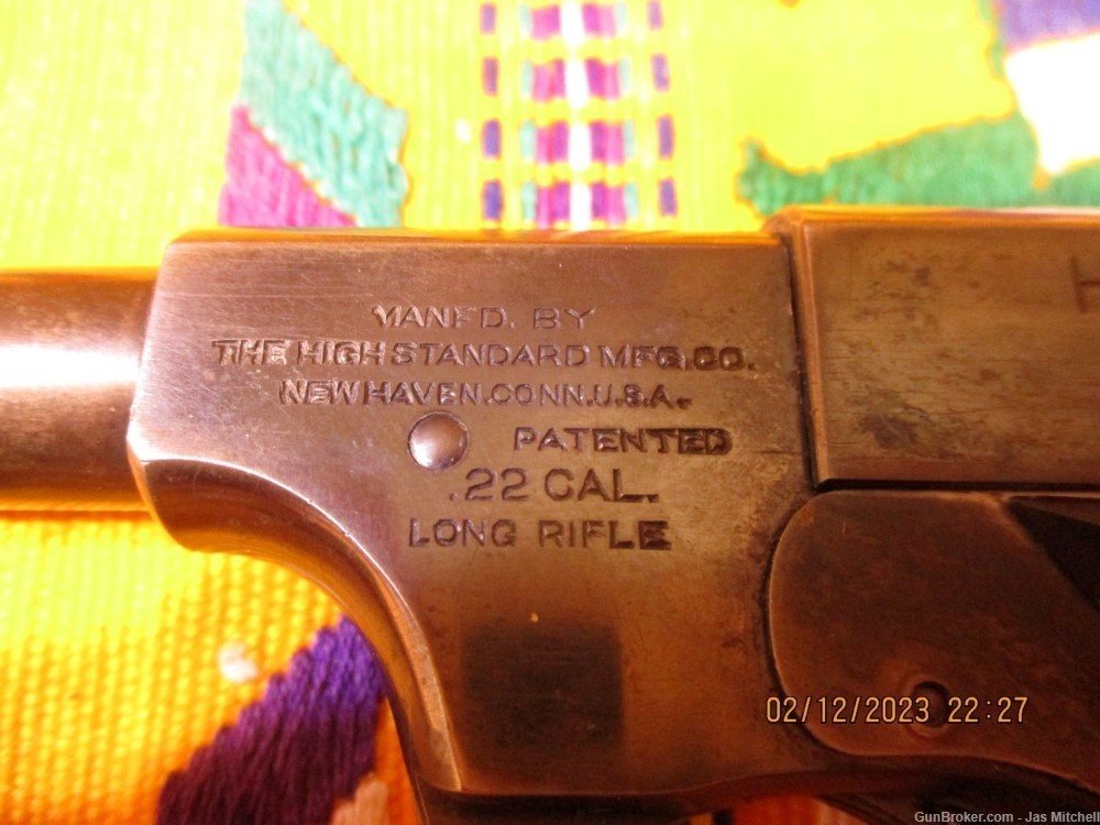 Early HI Standard Model "B", 22Long Rifle Semi-Auto Pistol.-img-4