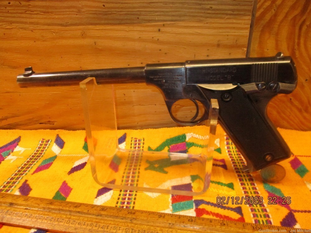 Early HI Standard Model "B", 22Long Rifle Semi-Auto Pistol.-img-1