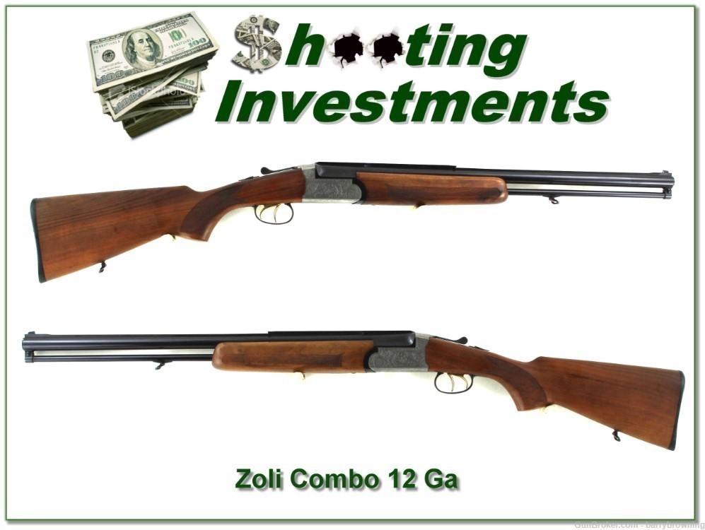Angelo Zoli Combination Gun 12 Ga over 6.5x55 Exc Cond!-img-0