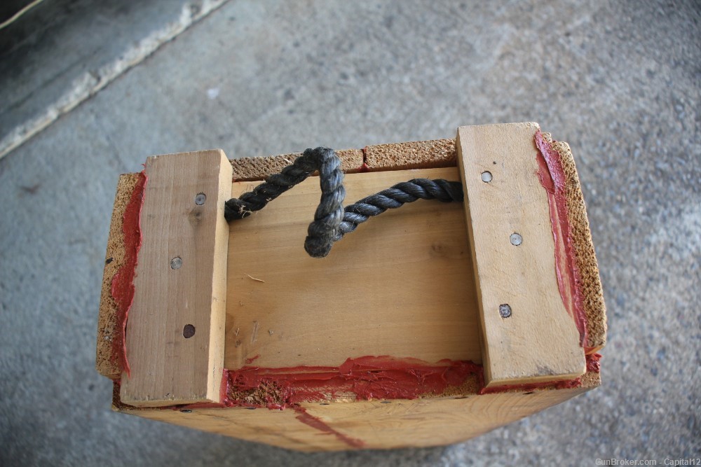 Wooden Cannon Ammo Crate w/Rope Handles, MILAN BOX CORP 1981M30 Mortar-img-6