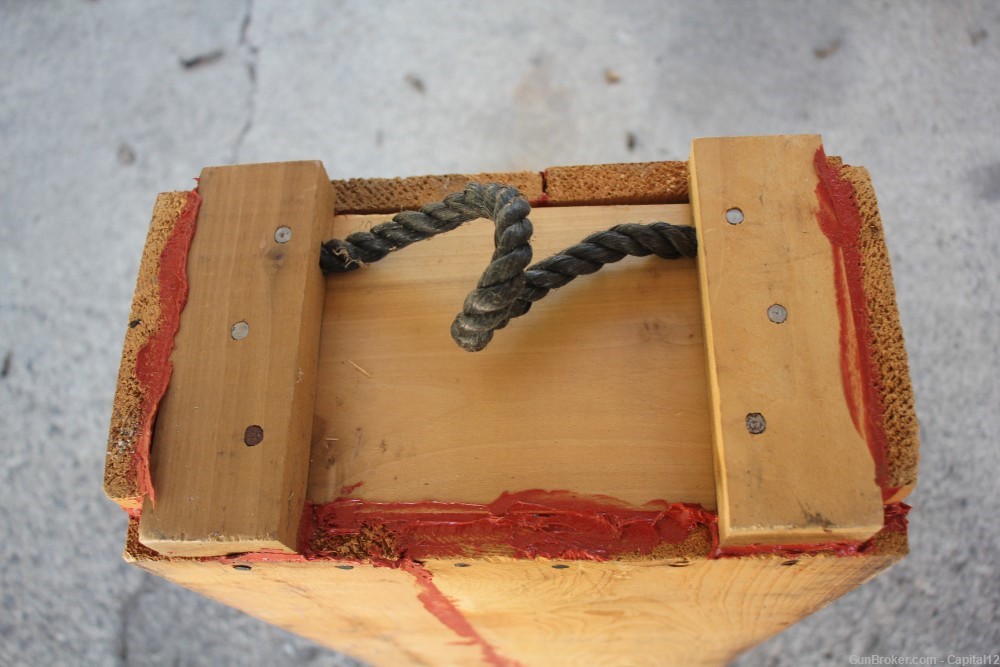 Wooden Cannon Ammo Crate w/Rope Handles, MILAN BOX CORP 1981M30 Mortar-img-2