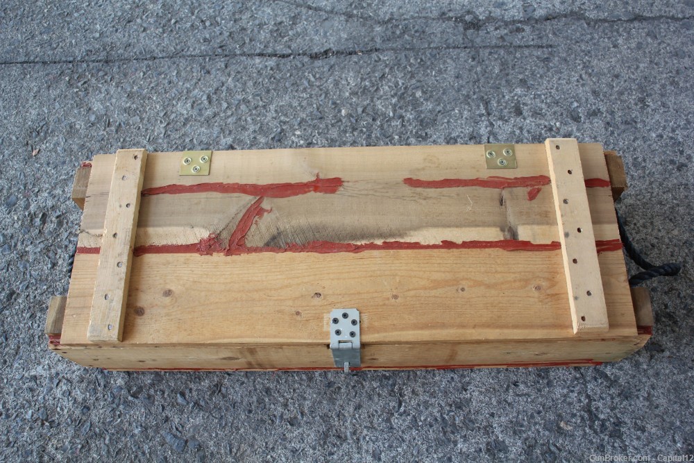 Wooden Cannon Ammo Crate w/Rope Handles, MILAN BOX CORP 1981M30 Mortar-img-0