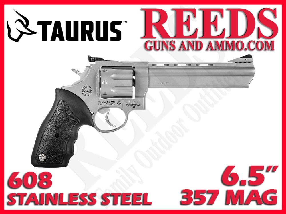 Taurus 608 Stainless 357 Mag 6.5in 8 Shot 2-608069 -img-0