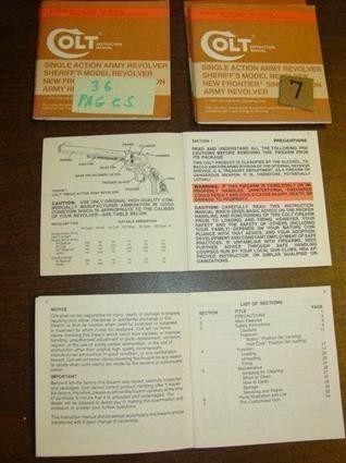 COLT SINGLE ACTION ARMY FACTORY BOOKLET-img-1