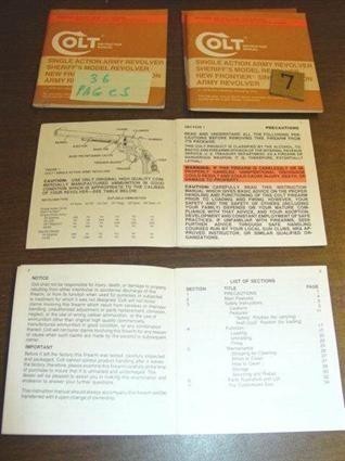 COLT SINGLE ACTION ARMY FACTORY BOOKLET-img-0