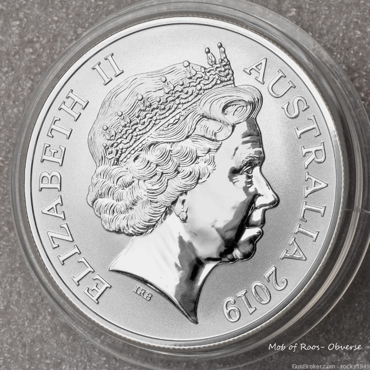 2019 Australia $1 - Mob of Roos w/Panda privy mark - 1oz silver coin-img-1