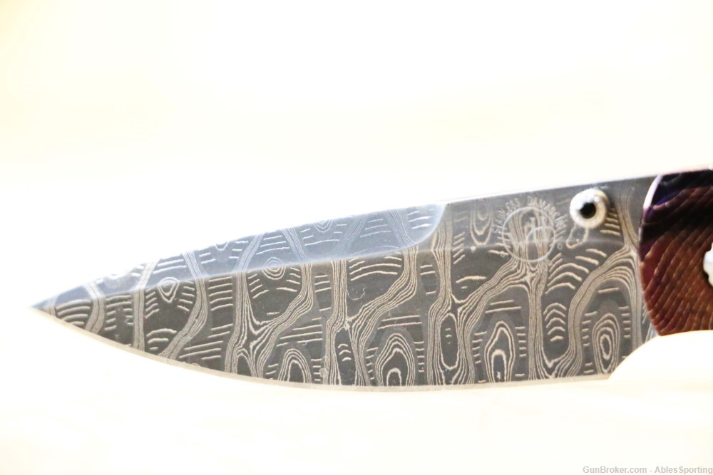 William Henry Spearpoint Buffalo Nickel III Heat color Damascus and Silver-img-8