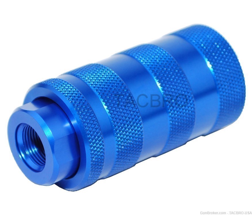 TACBRO Blue AR15 1/2"x28 Muzzle Brake + 13/16"x16 Sound Forwarder-img-5