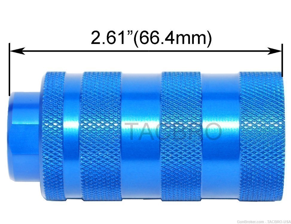 TACBRO Blue AR15 1/2"x28 Muzzle Brake + 13/16"x16 Sound Forwarder-img-4