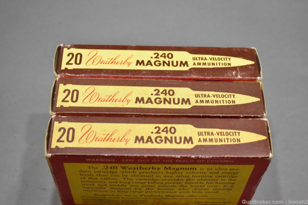 3 Vintage Boxes 60 Rds 240 Weatherby Magnum 1 FACTORY 2 RELOADS PLEASE READ-img-2
