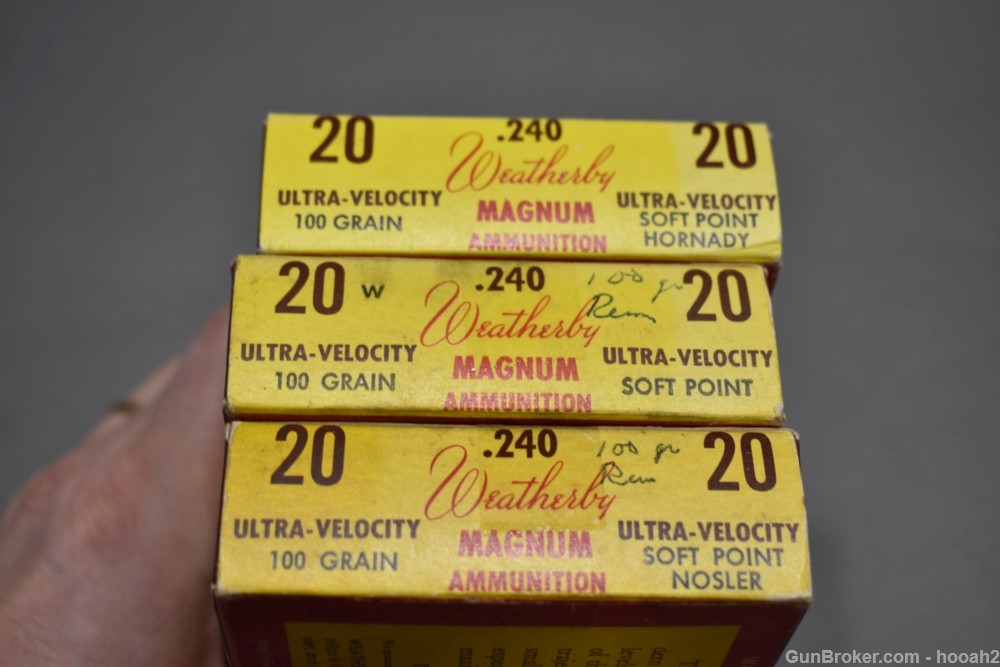3 Vintage Boxes 60 Rds 240 Weatherby Magnum 1 FACTORY 2 RELOADS PLEASE READ-img-5