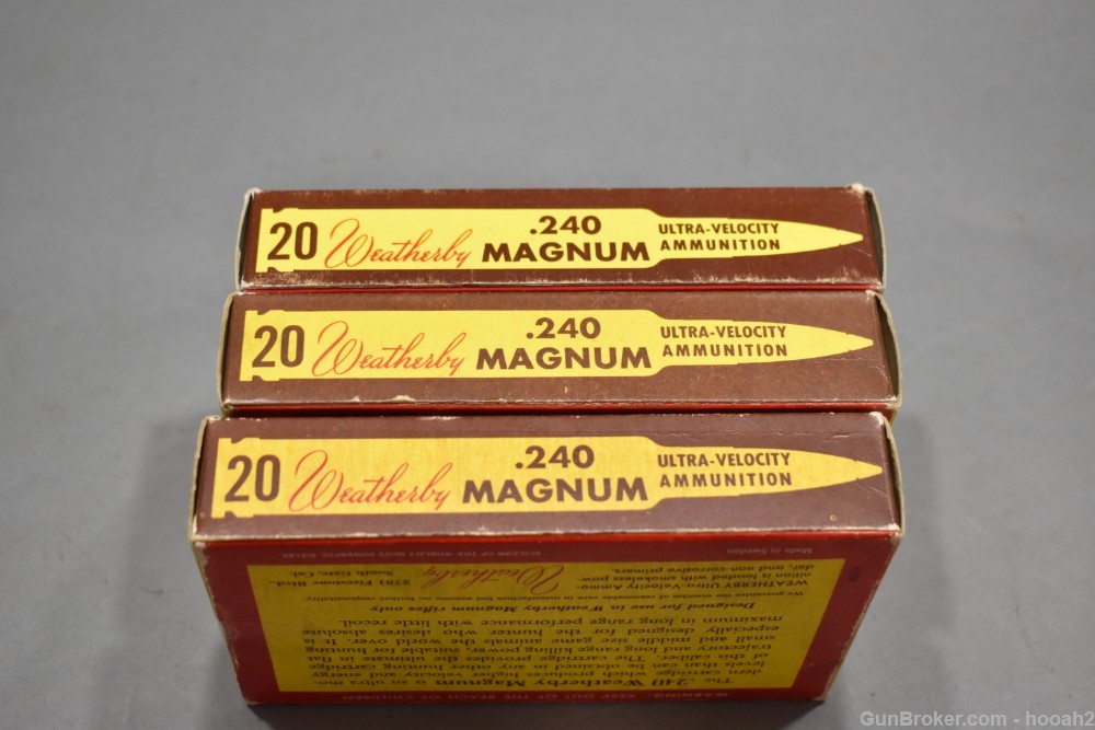3 Vintage Boxes 60 Rds 240 Weatherby Magnum 1 FACTORY 2 RELOADS PLEASE READ-img-4