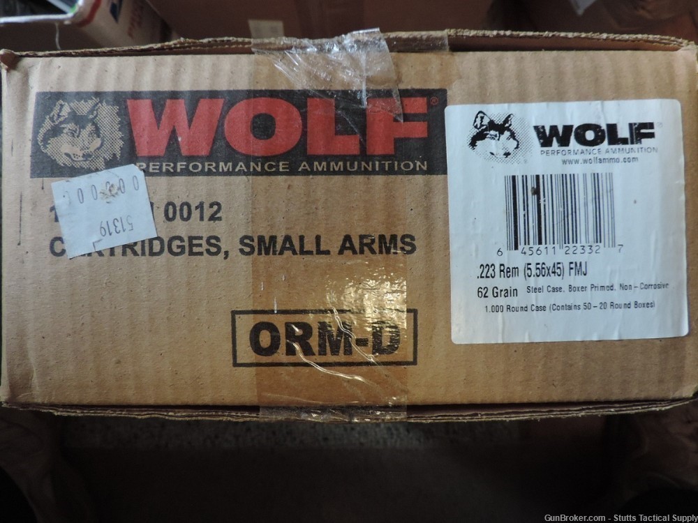 Wolf .223 62gr FMJ 1000 round case-img-0