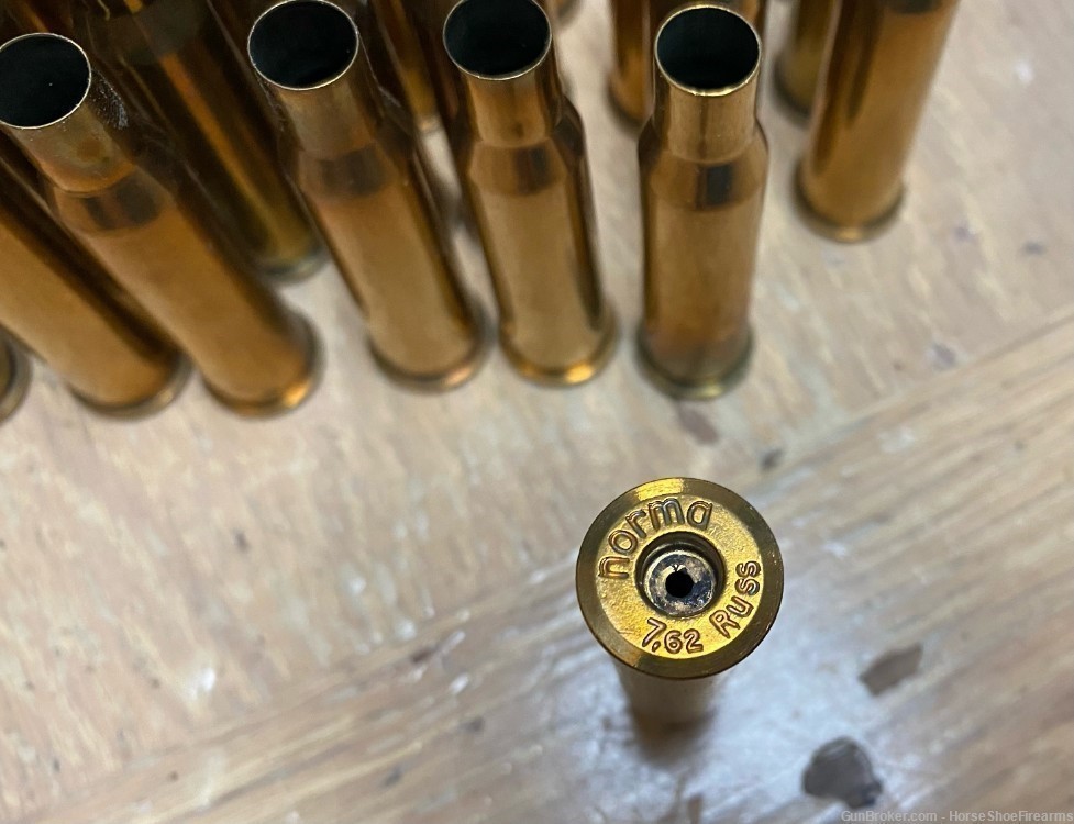 35rd Once Fired Processed 7.62x54R Norma Brass Cases-img-1