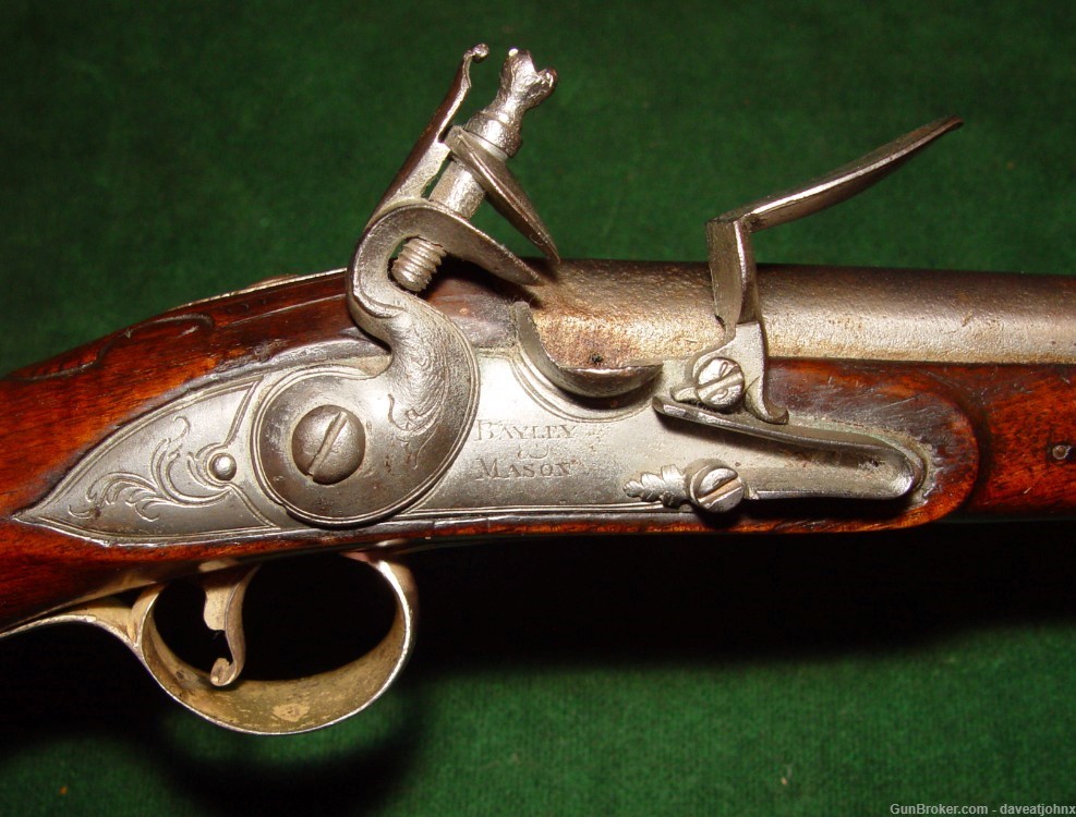 French & Indian Wars "Bayley & Mason" 60 cal.  Flintlock Horseman's Pistol-img-12