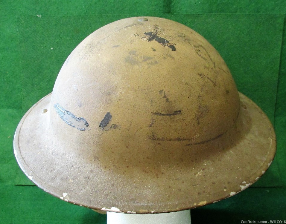 RARE Nationalist Chinese used British produced WWII combat helmet. -img-4