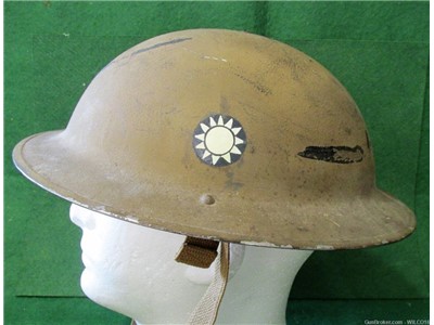 RARE Nationalist Chinese used British produced WWII combat helmet. 