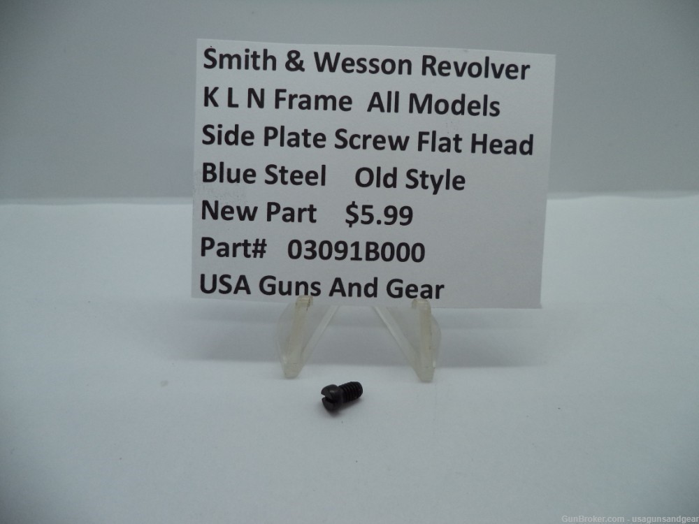 03091B000 Smith & Wesson K L N Frame All Models Side Plate Screw Flat Head-img-0