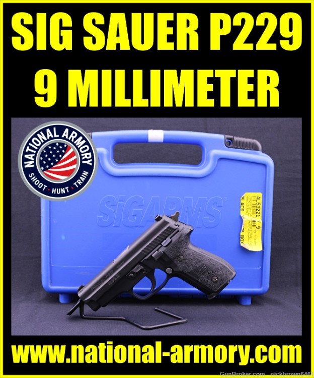 2008 SIG SAUER P229 9MM 3.9" BBL 3 MAGS & FACTORY HARD CASE & NIGHT SIGHTS-img-0